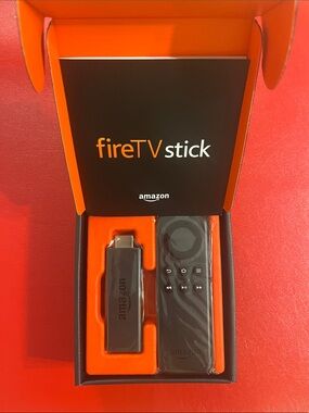 Amazon Fire TV Stick with Remote - Black and Orange Packaging